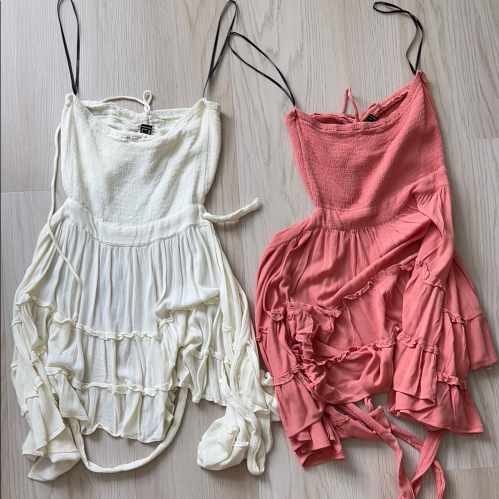 Lot of 2 Wrap cover up strapless dresses Forever 21 M